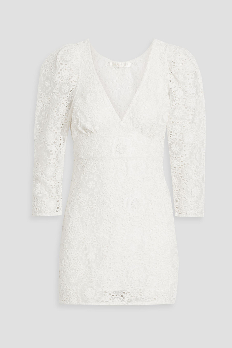 LoveShackFancy - Faye broderie anglaise organza mini dress - White - US 0