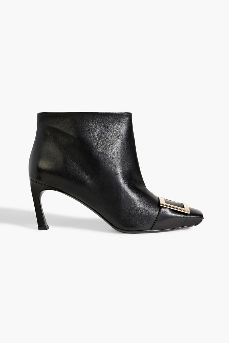 Roger Vivier - Buckle-embellished leather ankle boots - Black - EU 38.5