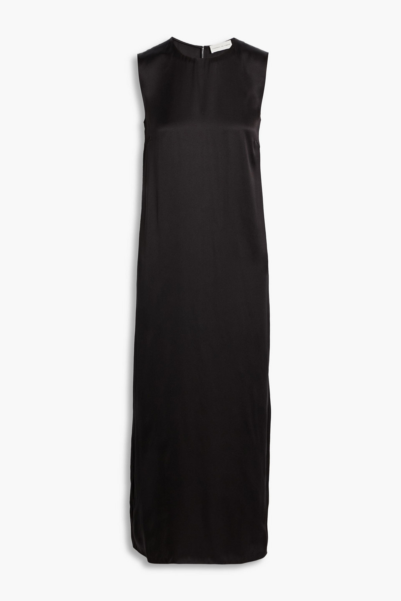 veronica de piante - alessia washed-silk midi dress - black - it 36
