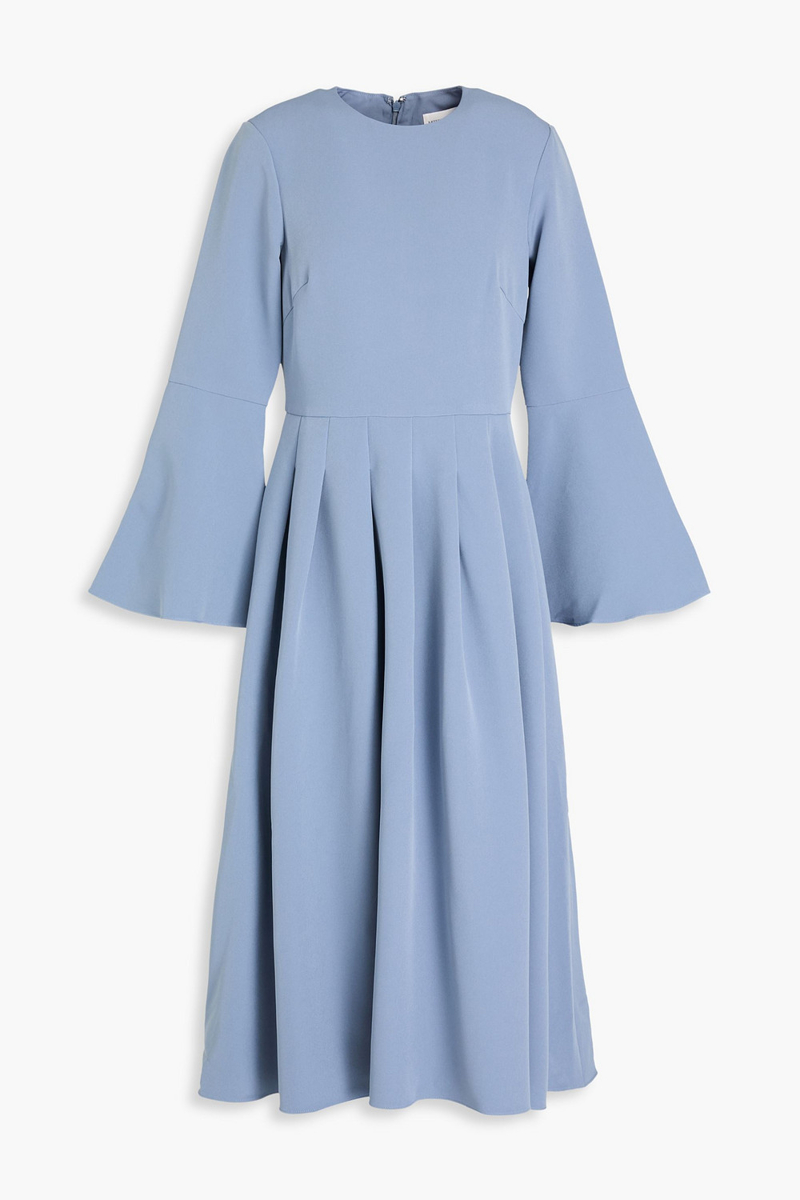 mikael aghal - pleated crepe midi dress - blue - us 2