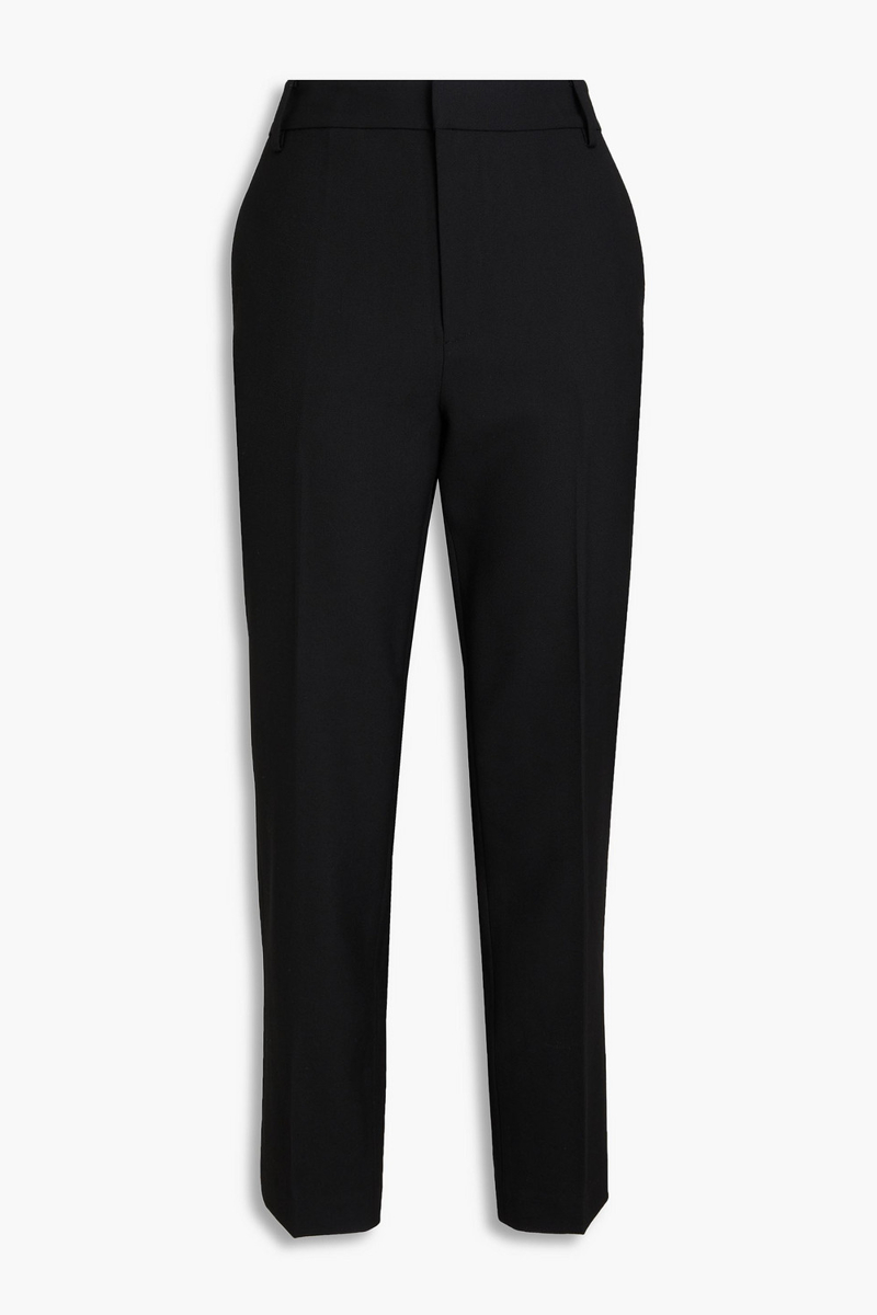 tibi - grain de poudre wool tapered pants - black - us 00