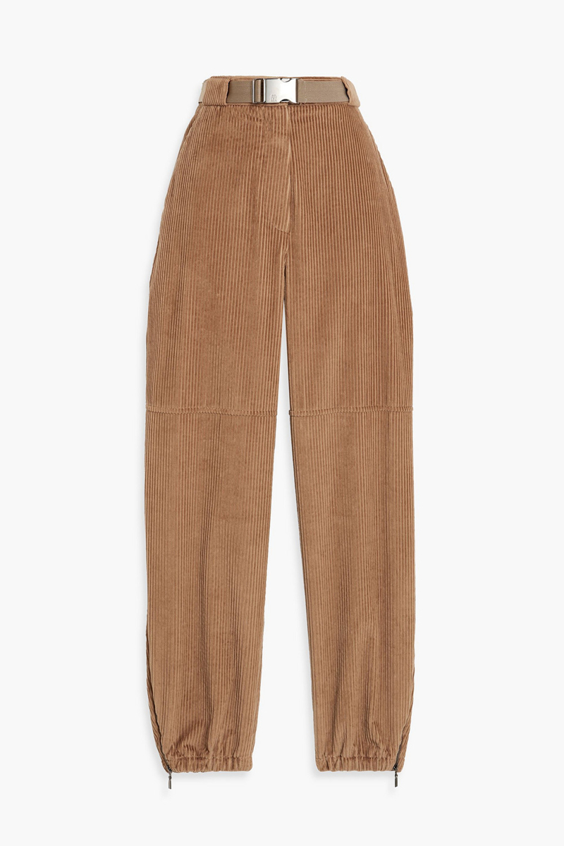 brunello cucinelli - cropped cotton-corduroy tapered pants - brown - it 48