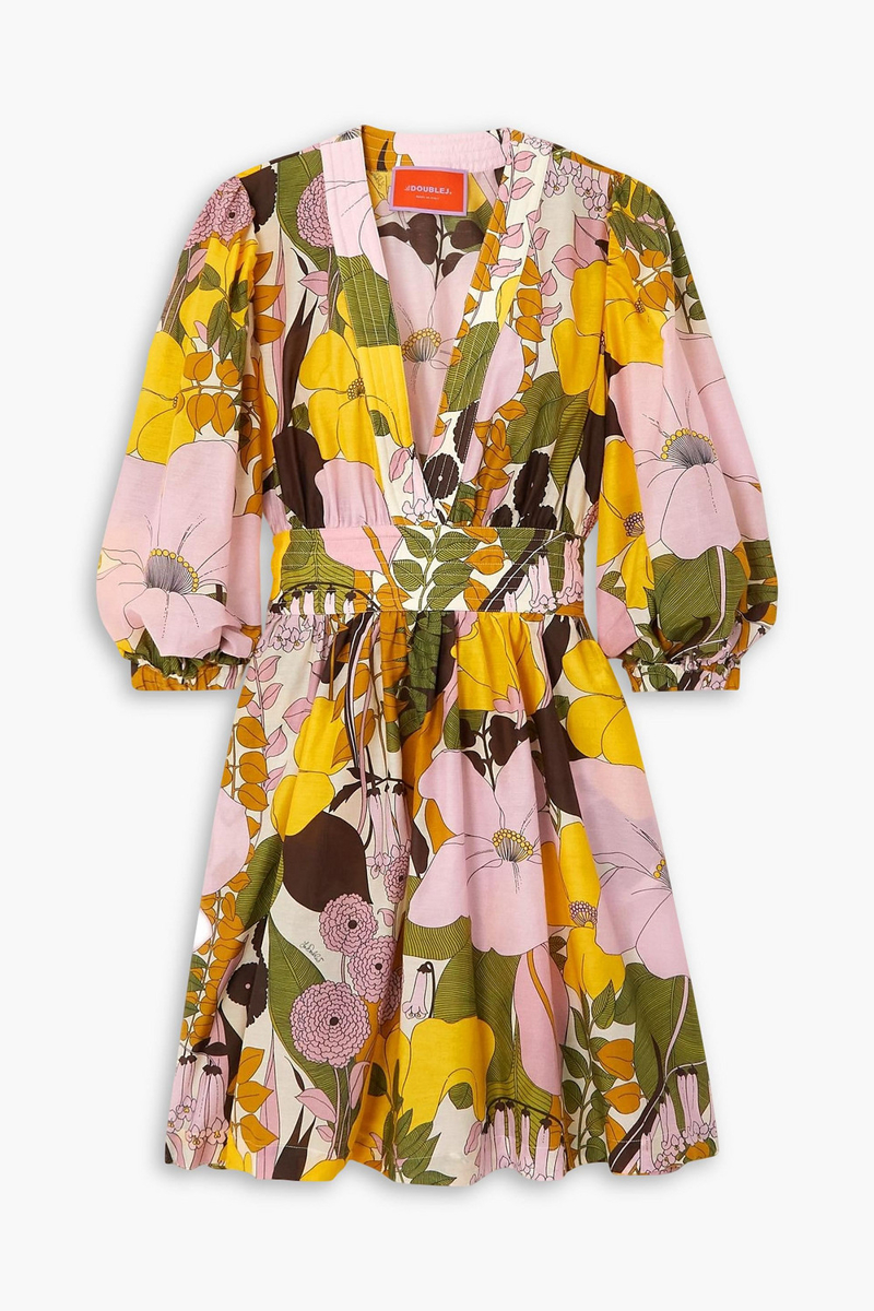 la double j. - margherita printed cotton and silk-blend mini dress - purple - xs