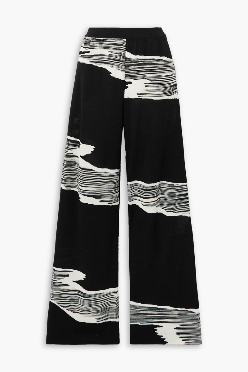 missoni - space-dyed intarsia wool wide-leg pants - black - it 44
