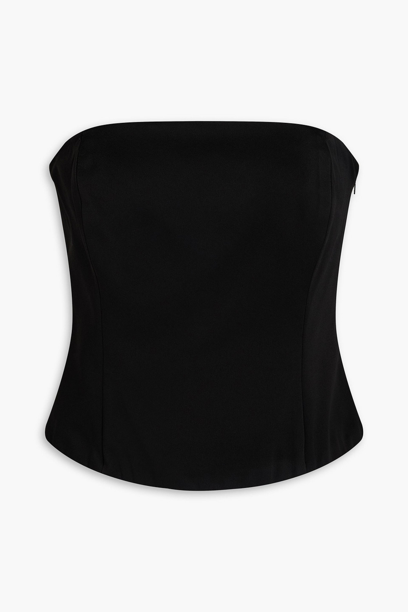 brunello cucinelli - strapless satin-crepe top - black - l