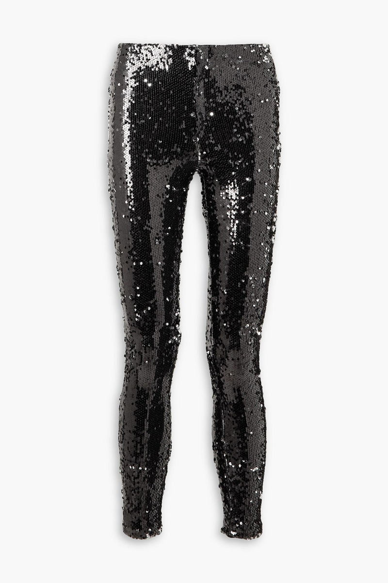 Isabel Marant - Madilio sequined cotton-jersey skinny pants - Metallic - FR 36