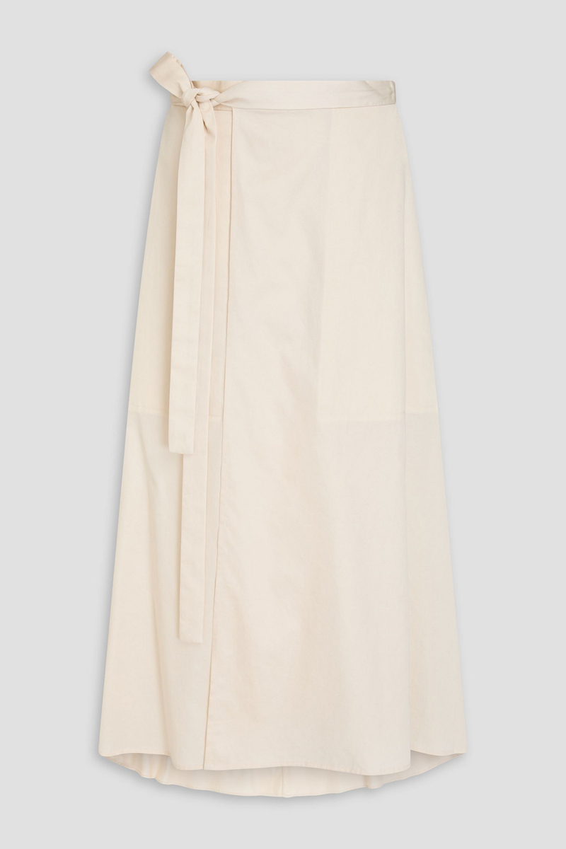 joseph - alix cotton-poplin midi wrap skirt - white - fr 34