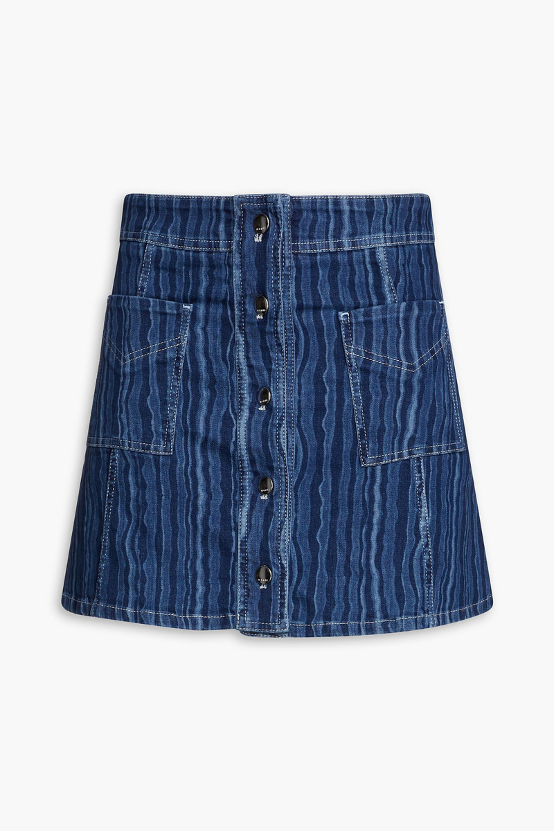 marni - printed denim mini skirt - blue - it 40