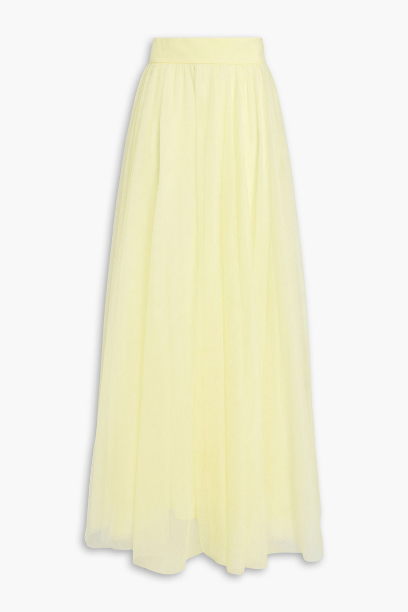 zimmermann - gathered tulle maxi skirt - yellow - 00