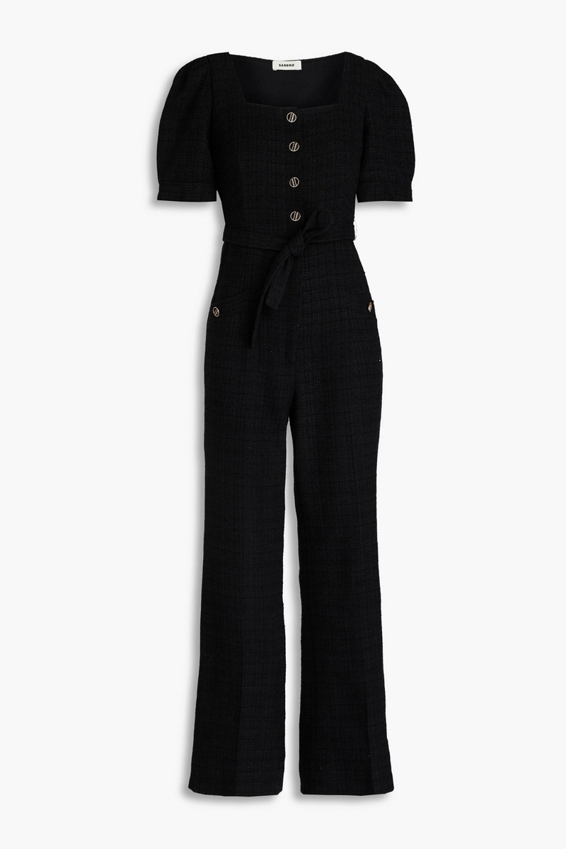 Sandro - Tweed jumpsuit - Black - FR 36