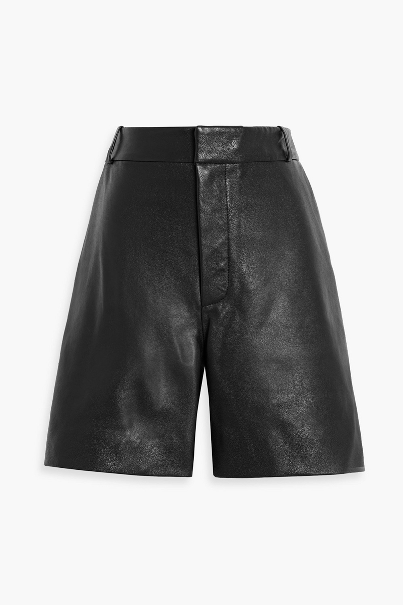 frame - leather shorts - black - us 14
