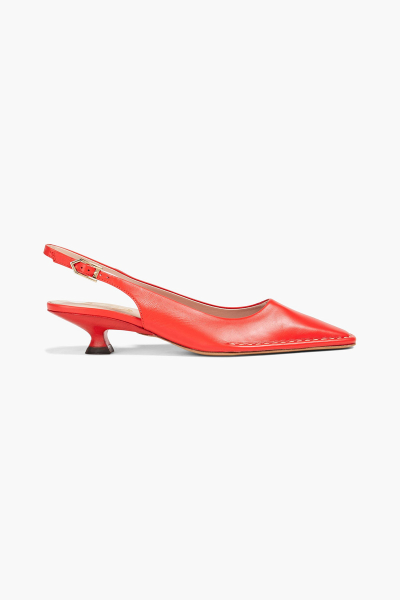 Tod's - Leather slingback pumps - Red - EU 35