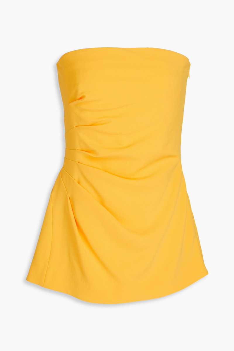Proenza Schouler - Strapless draped crepe top - Yellow - US 10