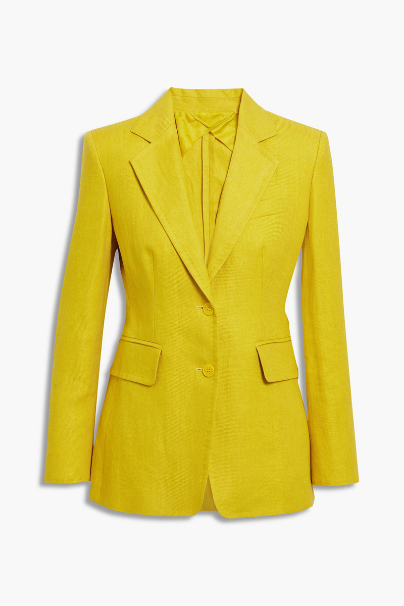 max mara - darsena linen-twill blazer - yellow - it 46