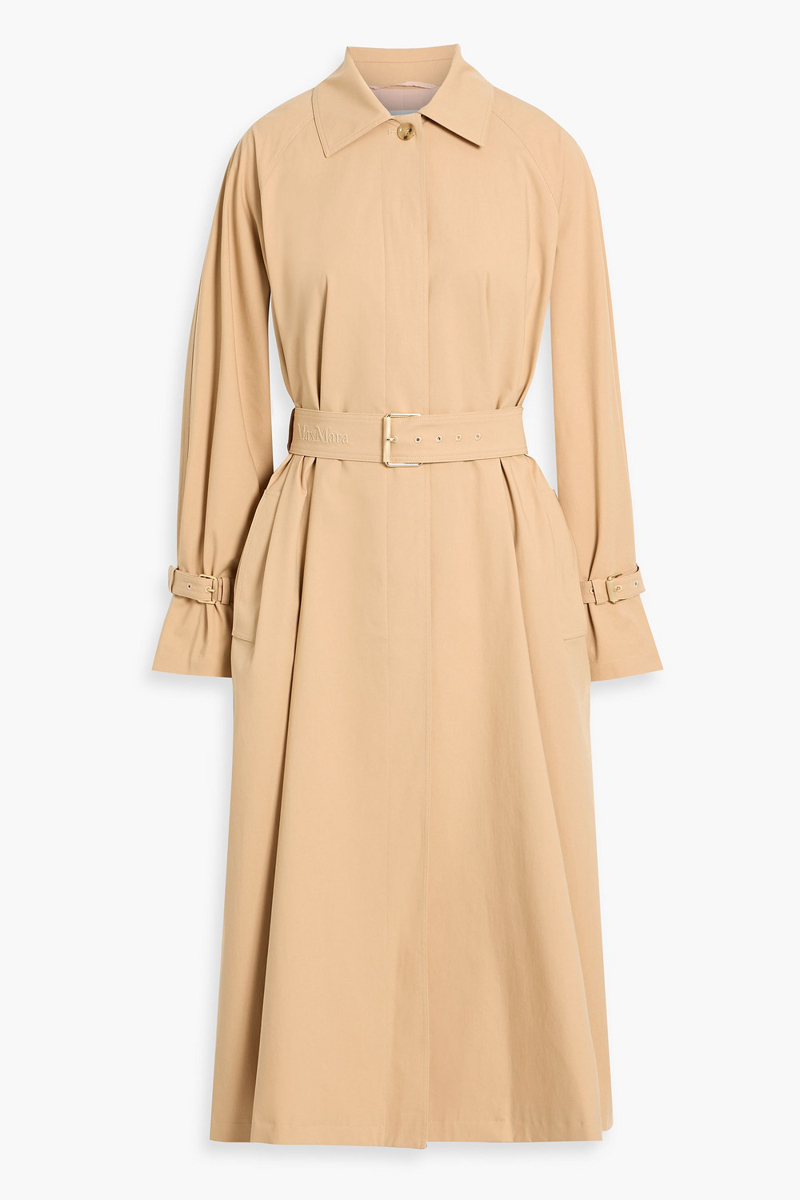max mara - memo cotton-blend gabardine trench coat - neutral - it 38