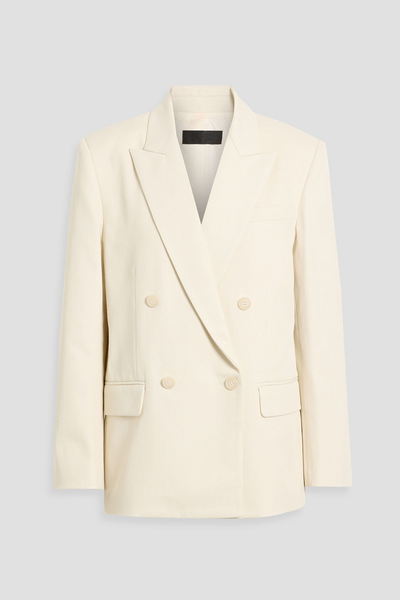 nili lotan - pimpton double-breasted cotton and linen-blend blazer - white - onesize