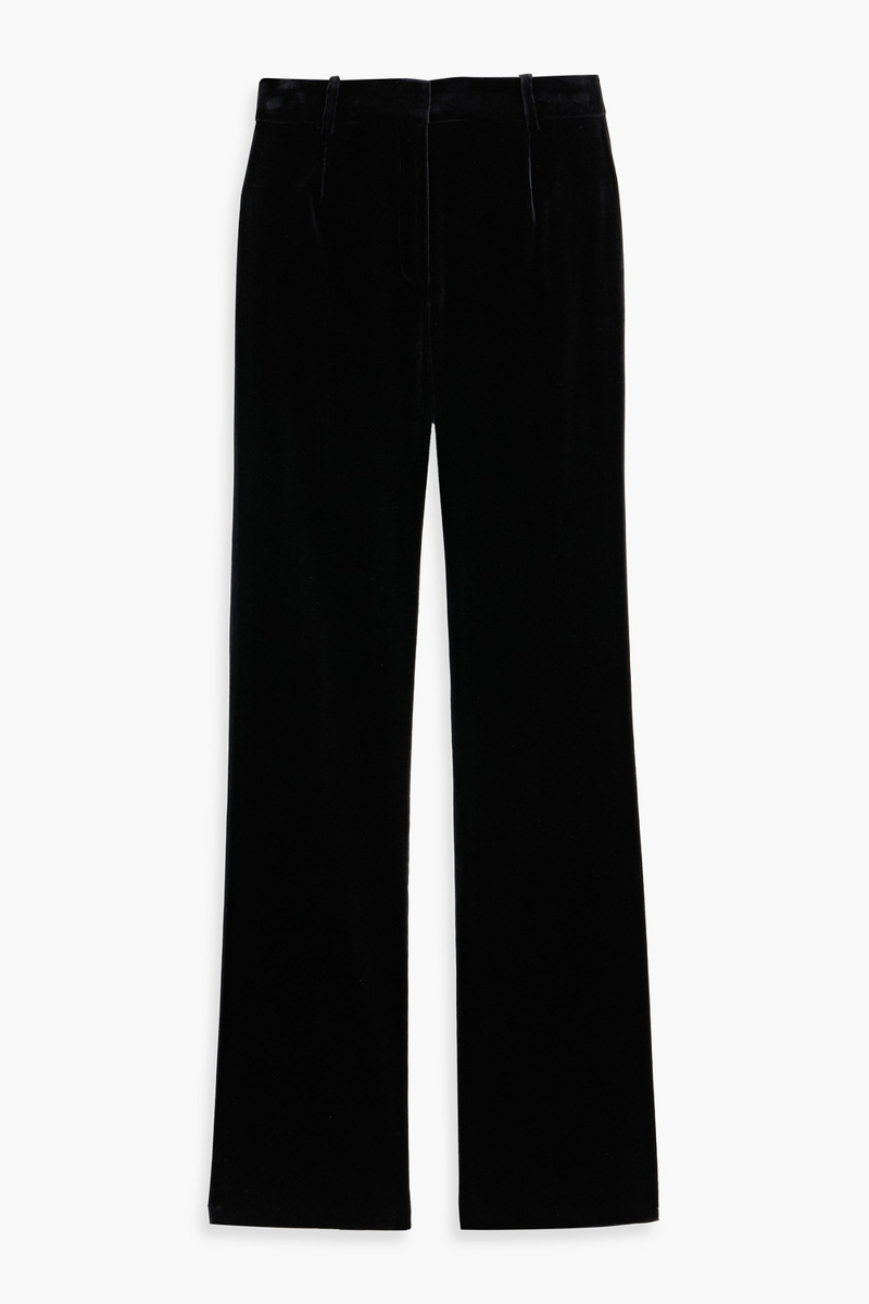 nili lotan - cornell cotton-blend velvet bootcut pants - black - us 00