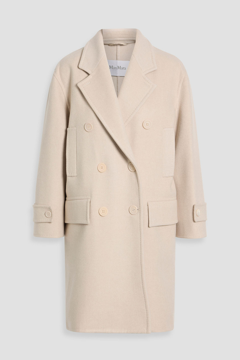 max mara - nogara double-breasted wool and cashmere-blend felt coat - white - it 36