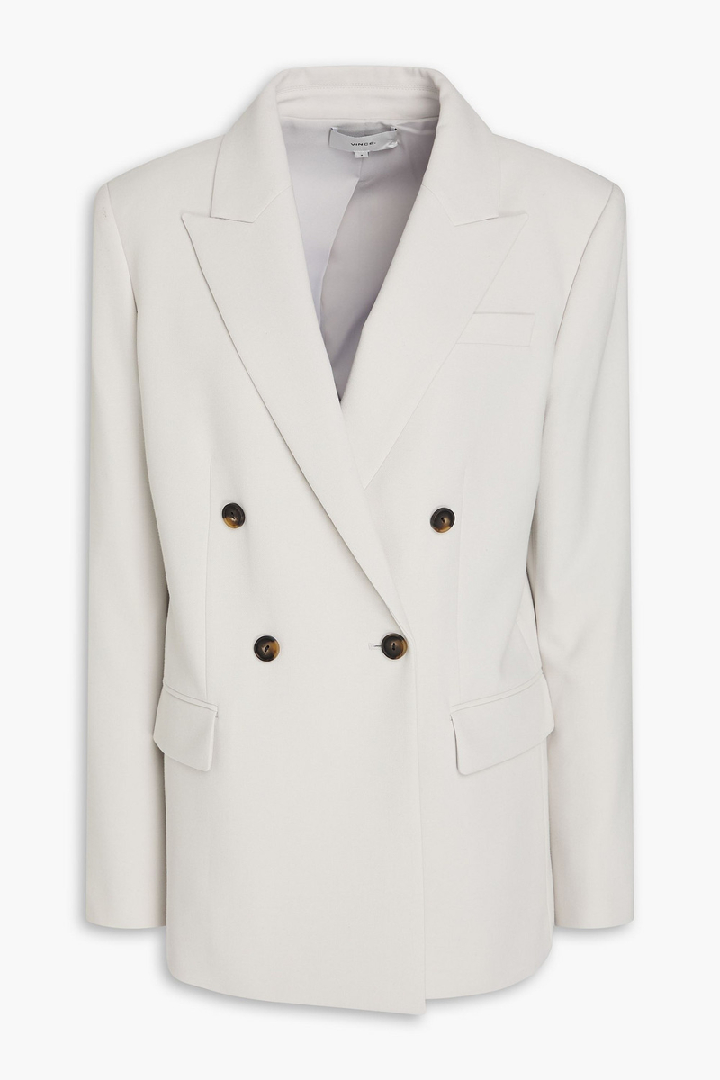 vince. - double-breasted piqué blazer - gray - us 00