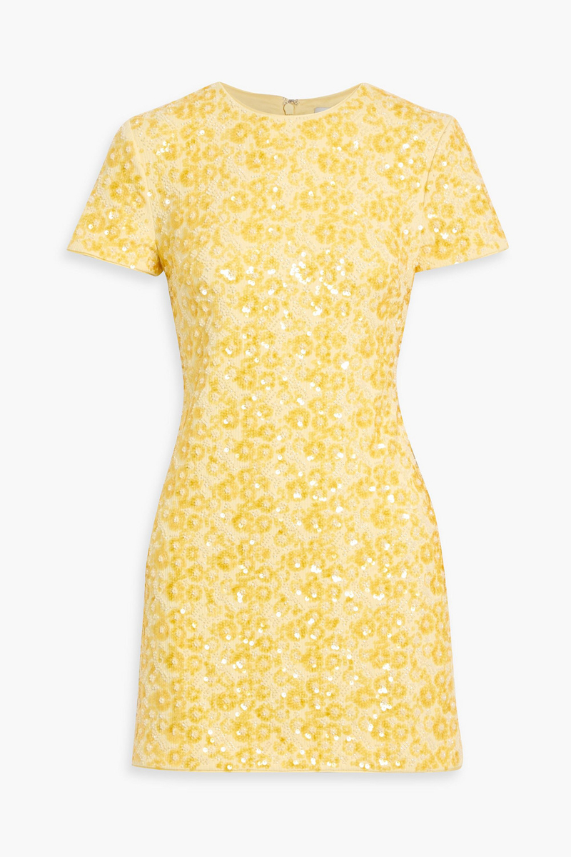 simkhai - clove embellished satin mini dress - yellow - us 2