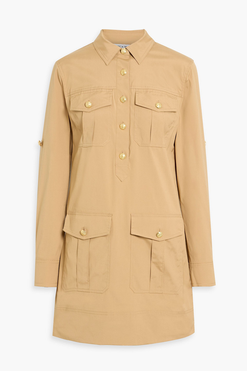 veronica beard - saude cotton-blend mini shirt dress - neutral - us 0