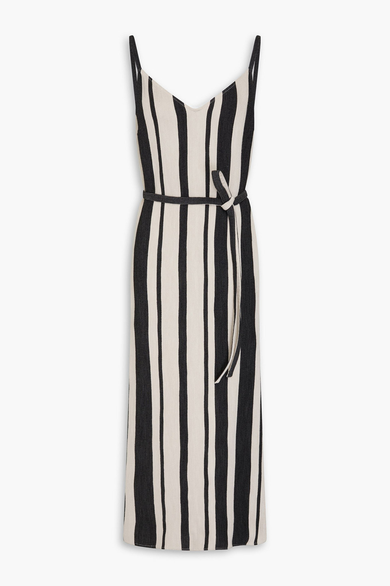 joseph - dalou striped gauze midi dress - neutral - fr 34