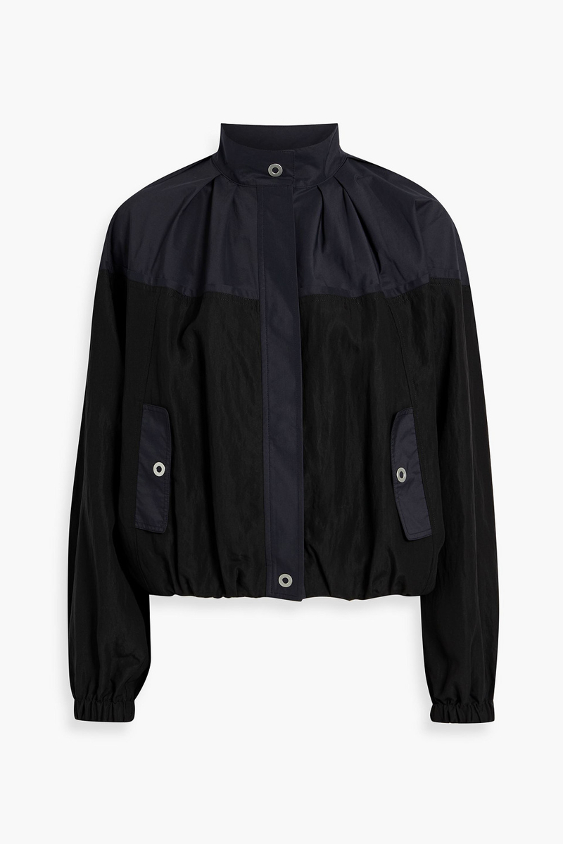 3.1 phillip lim - poplin-paneled lyocell-blend jacket - black - s