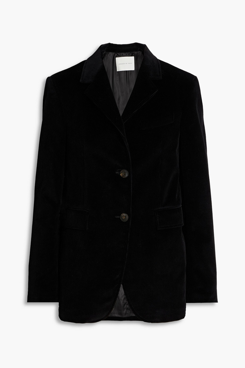 veronica de piante - enrico cotton-corduroy blazer - black - it 38