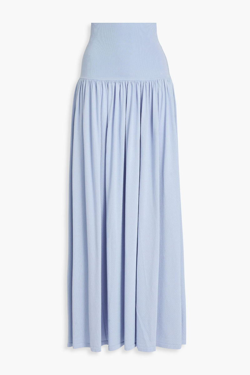 zimmermann - metallic knitted maxi skirt - blue - 3