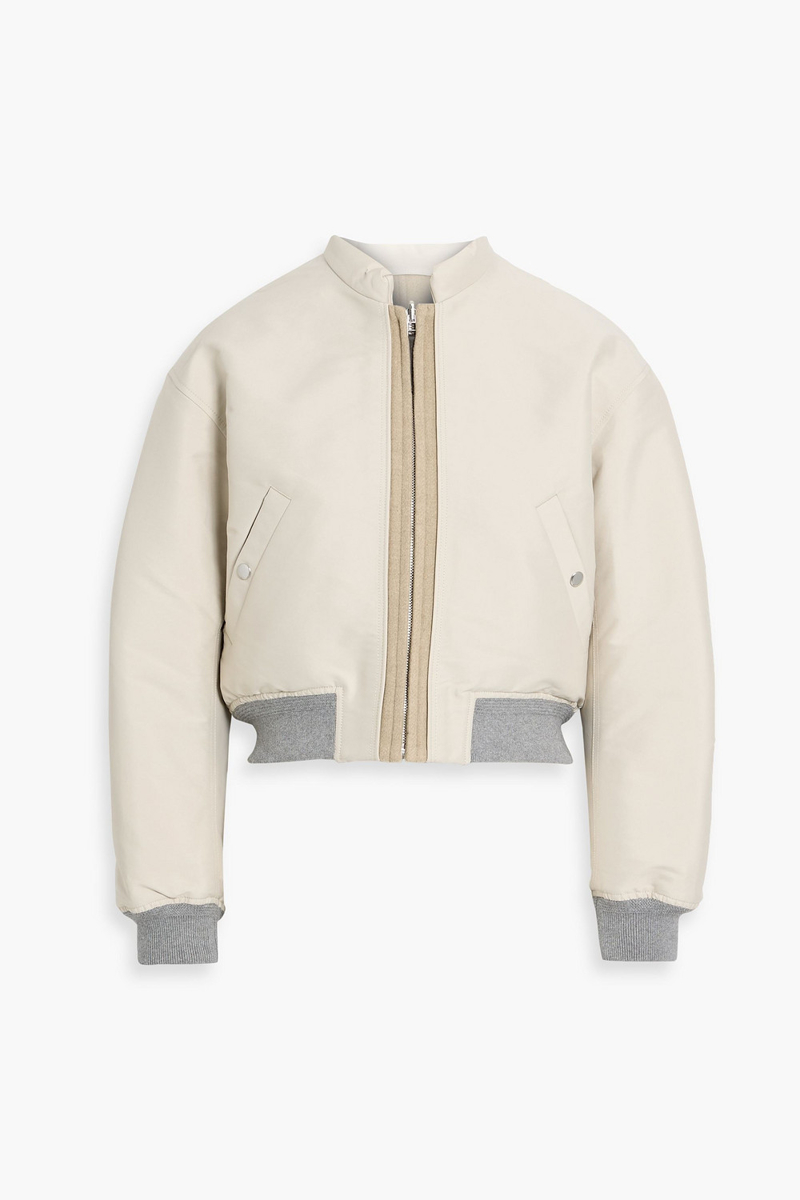 theory - twill bomber jacket - white - l