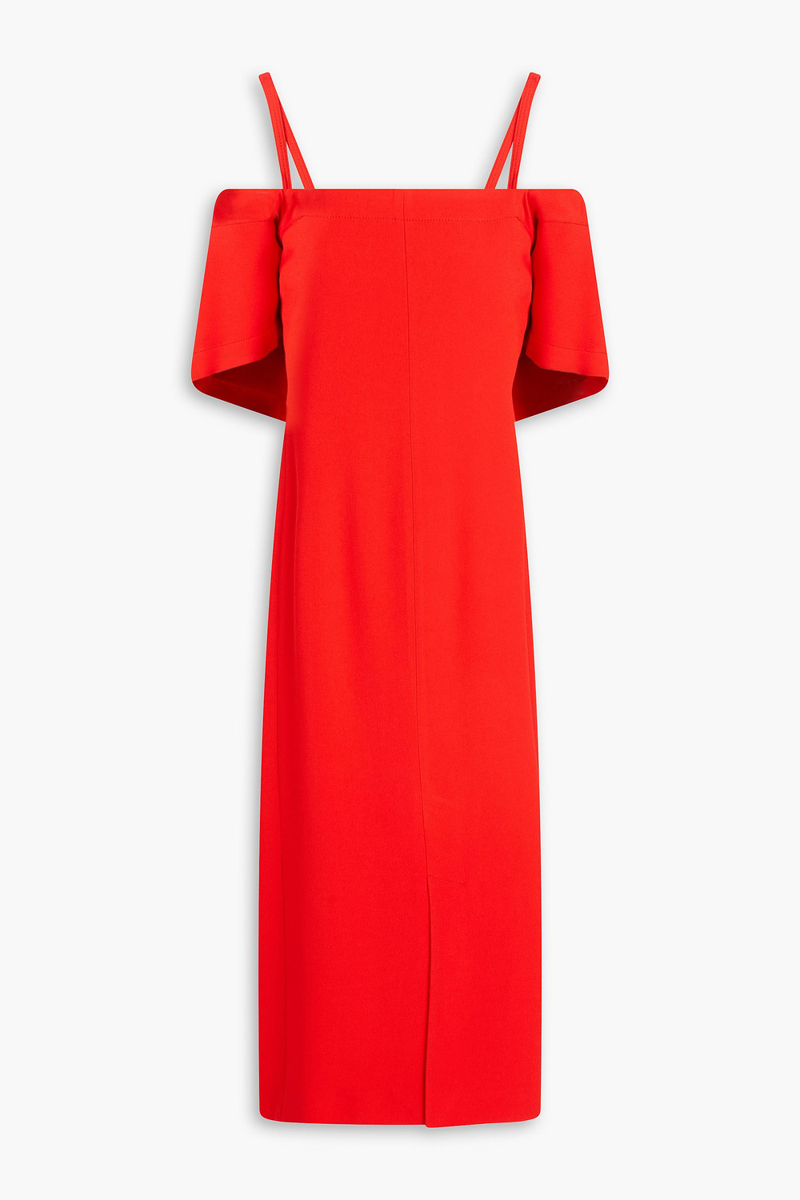 Victoria Beckham - Cold-shoulder crepe midi dress - Red - UK 4