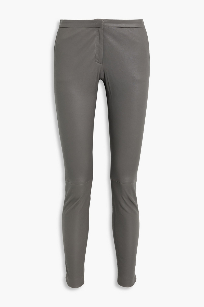 fabiana filippi - stretch-leather skinny pants - gray - it 42