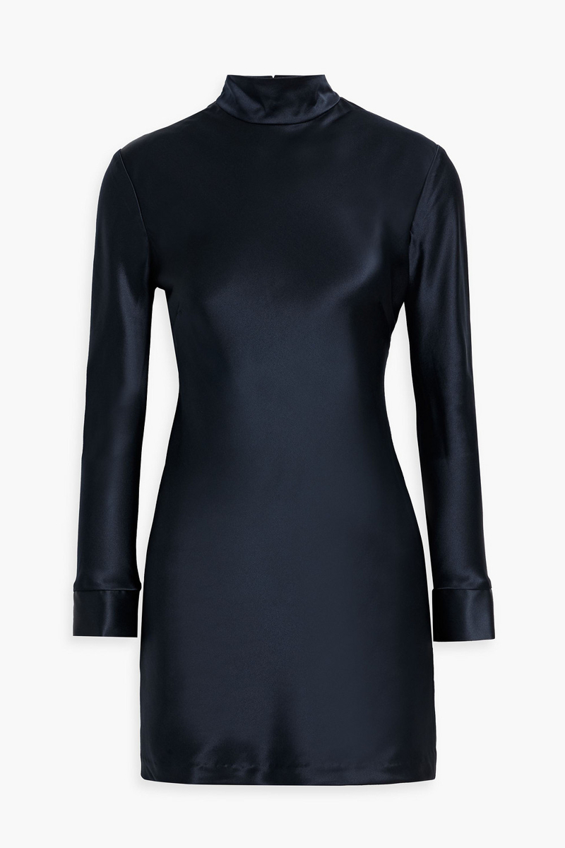 michelle mason - open-back silk-satin mini dress - blue - us 2