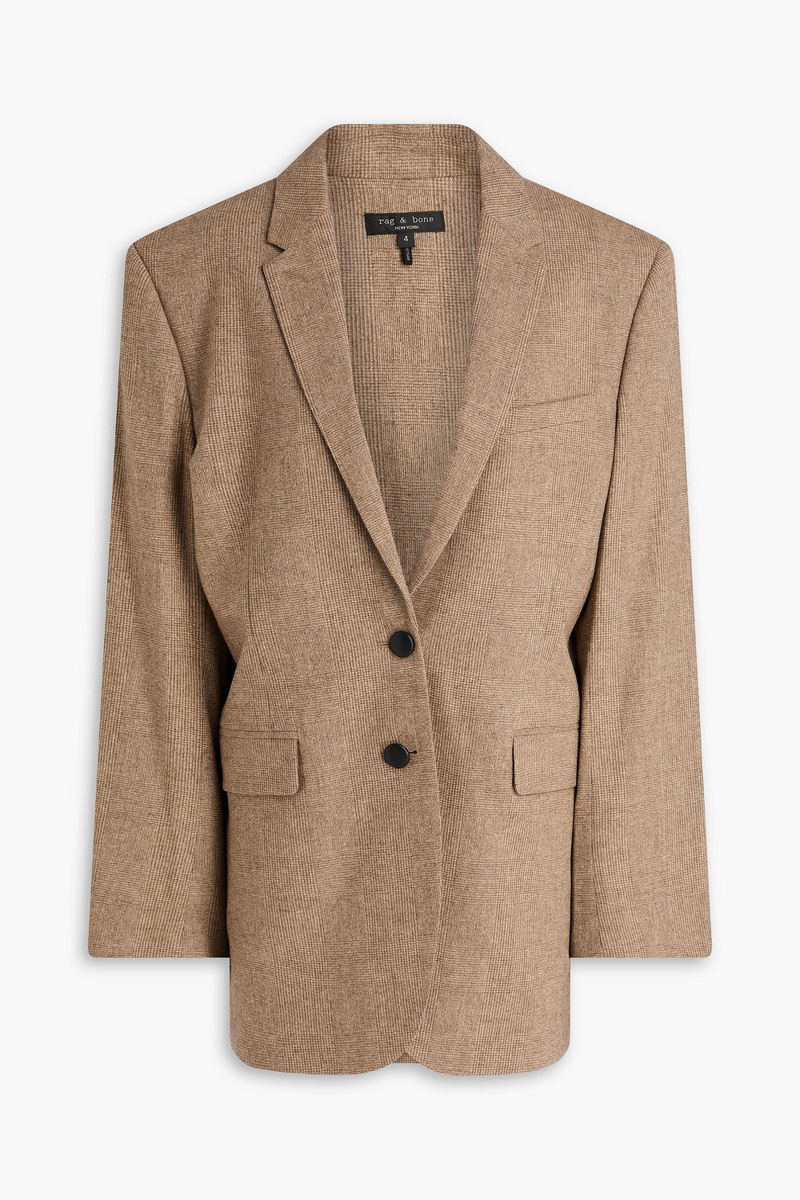 rag & bone - odessa prince of wales checked wool-blend blazer - neutral - us 2