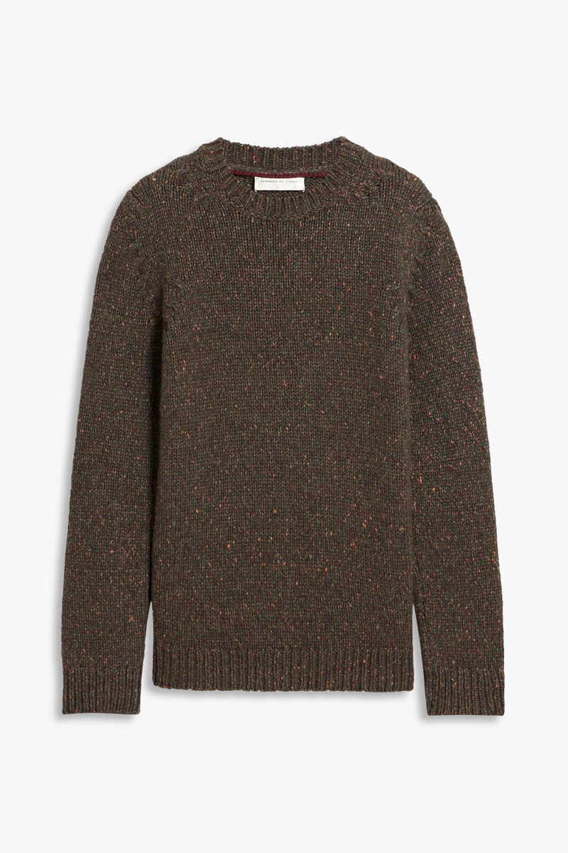 veronica de piante - cosima donegal wool-blend sweater - green - s