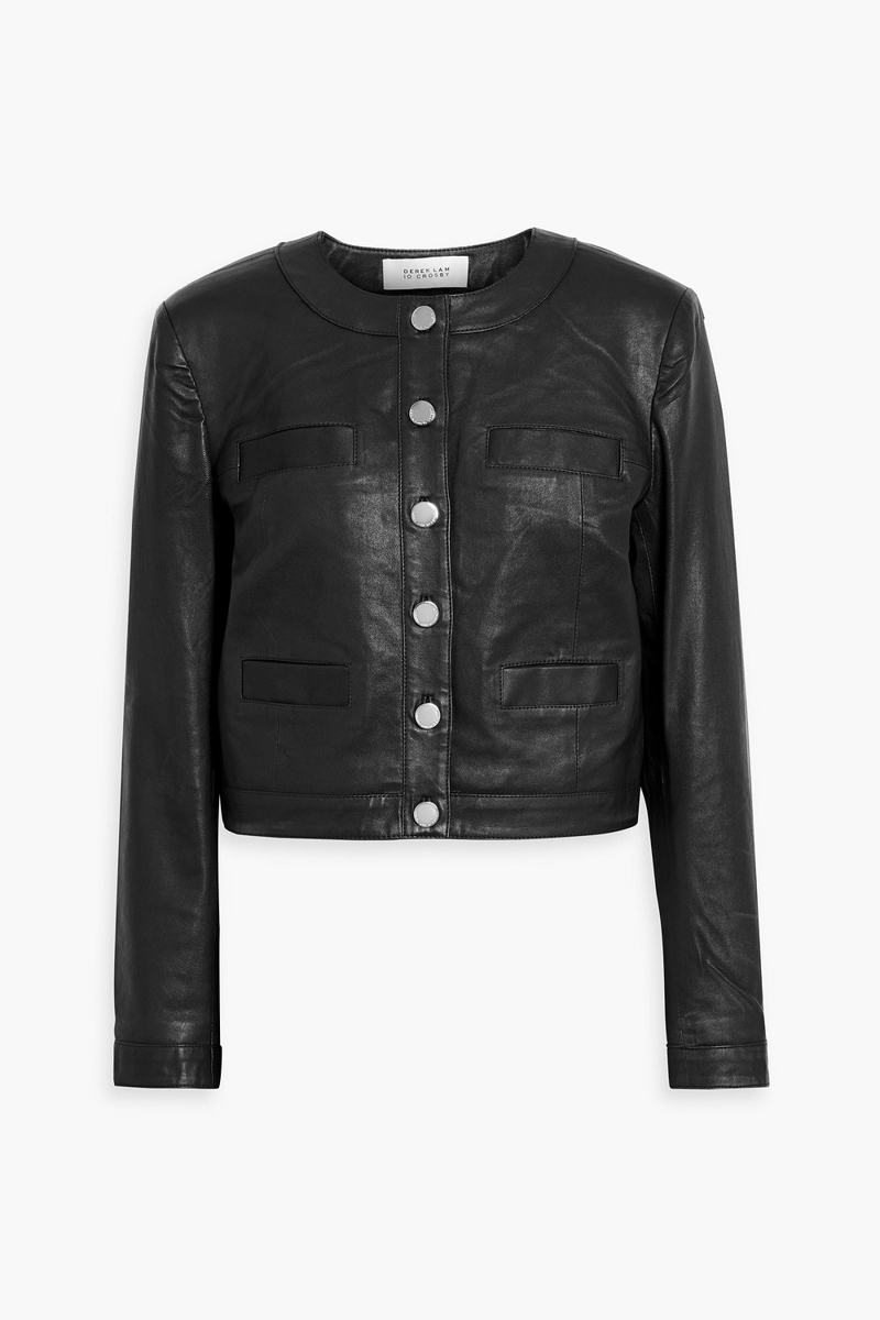 derek lam 10 crosby - penny leather jacket - black - us 0