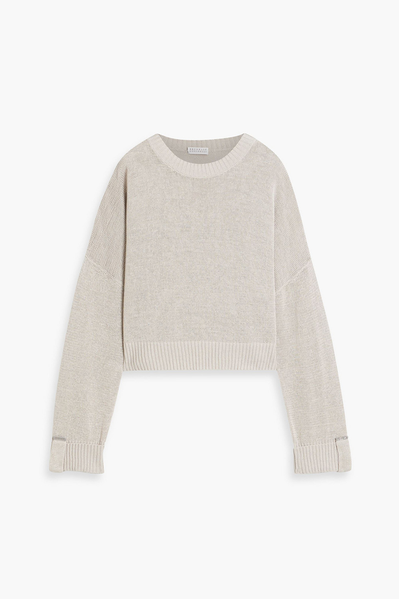 brunello cucinelli - cotton sweater - gray - m