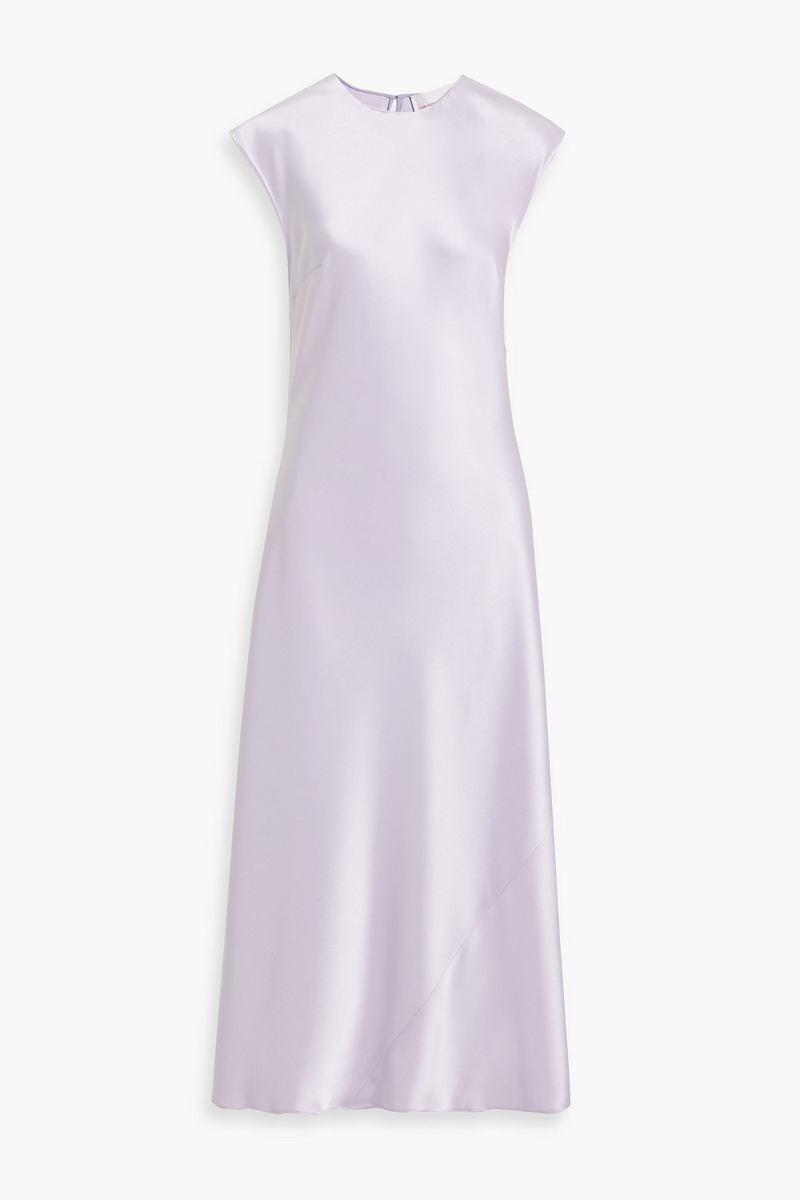 carolina herrera - satin midi dress - purple - us 12