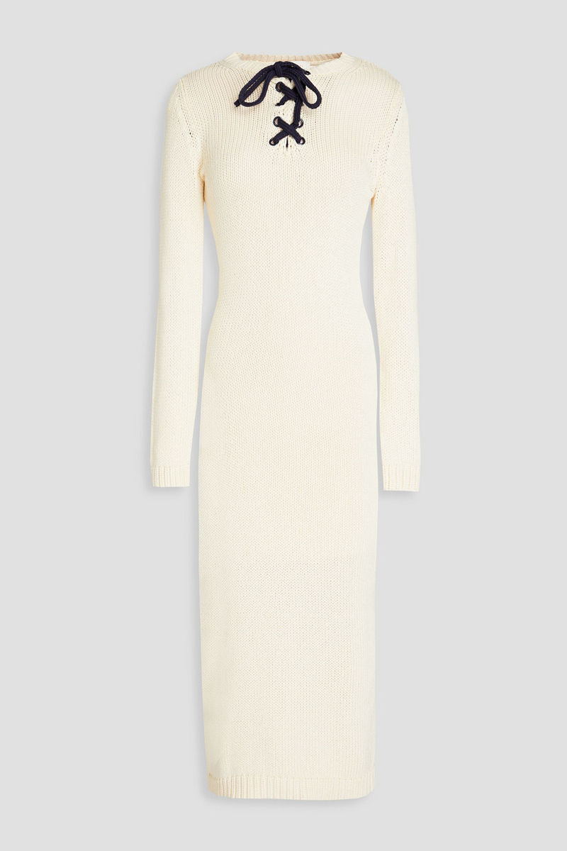 Zimmermann - Lace-up cotton midi dress - White - 0