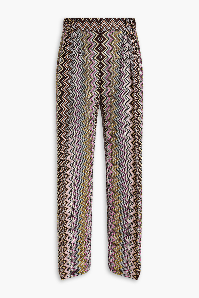 missoni - crochet-knit wide-leg pants - brown - it 42