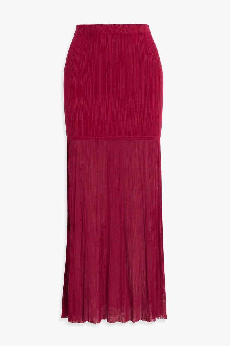 derek lam 10 crosby - romina ribbed-knit maxi skirt - purple - xs