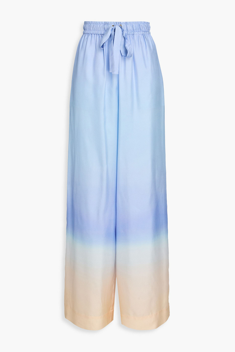 zimmermann - dégradé silk-twill wide-leg pants - blue - 0