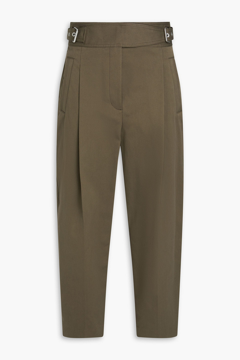 3.1 phillip lim - cropped cotton tapered pants - green - us 00