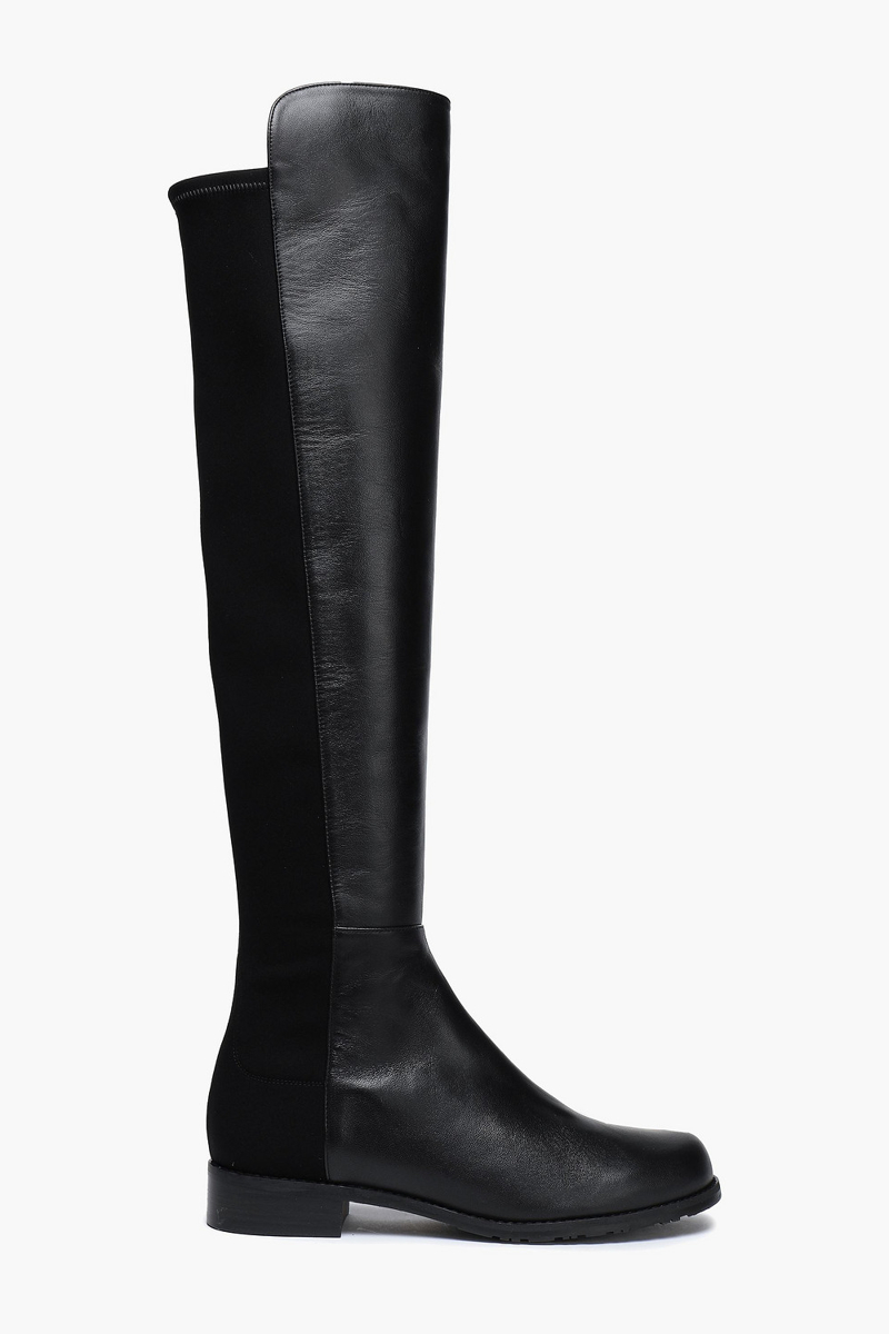 Stuart Weitzman - Microstretch and leather over-the-knee boots - Black - EU 35