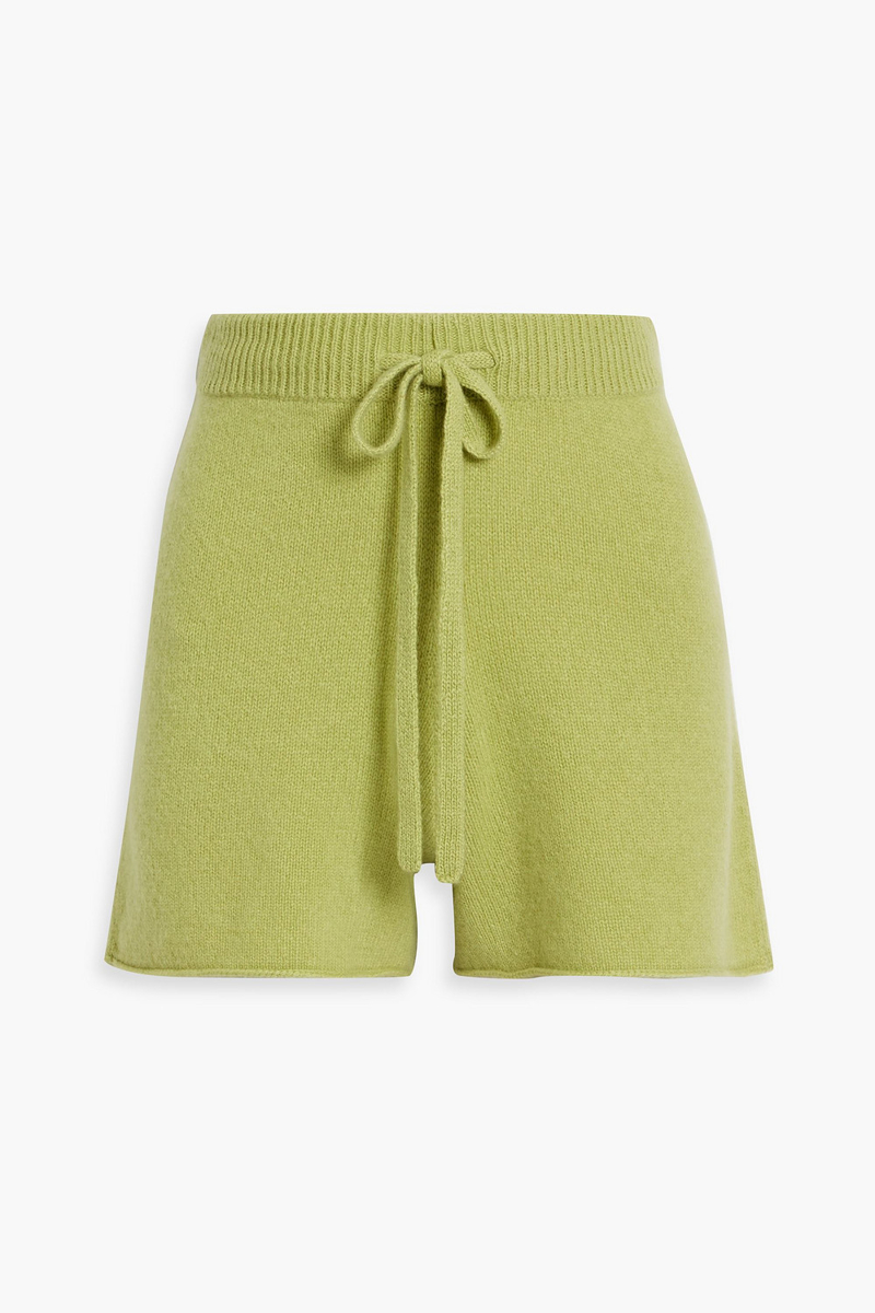 the elder statesman - cashmere shorts - green - xs