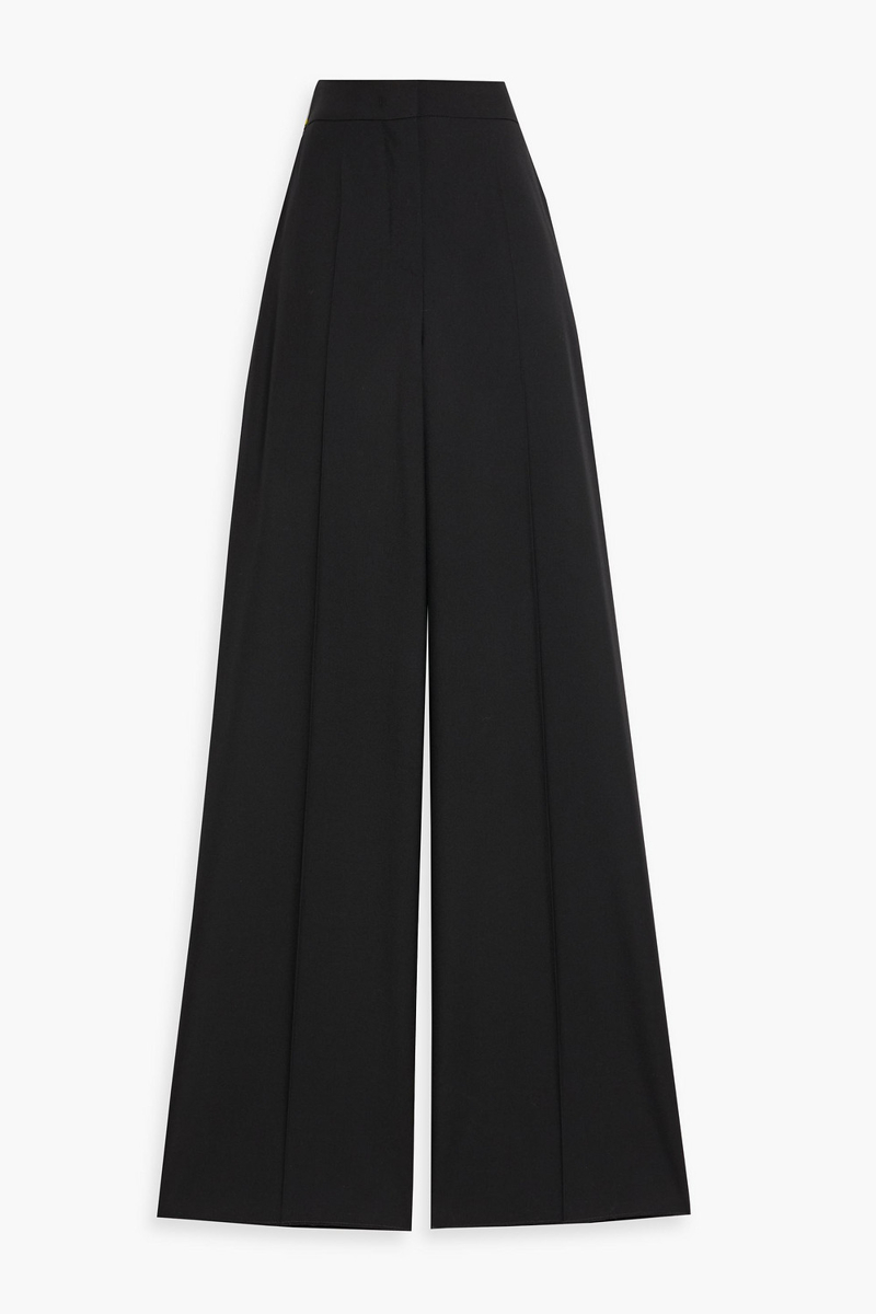max mara - senna wool-twill wide-leg pants - black - it 48