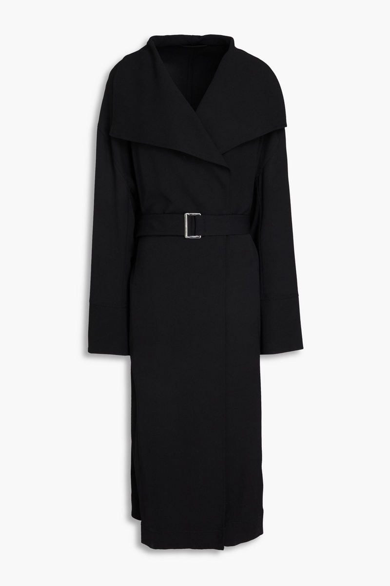 toteme - belted twill coat - black - fr 40