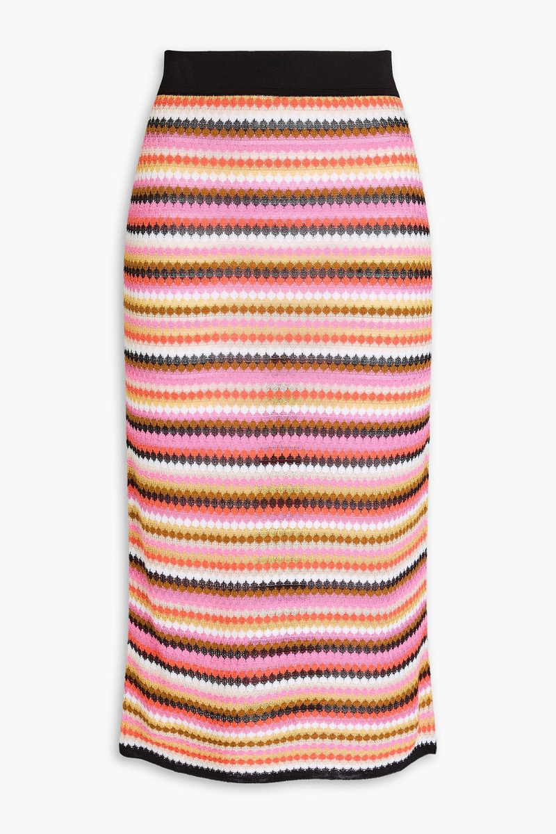 missoni - crochet-knit cotton-blend pencil skirt - multicolor - it 40