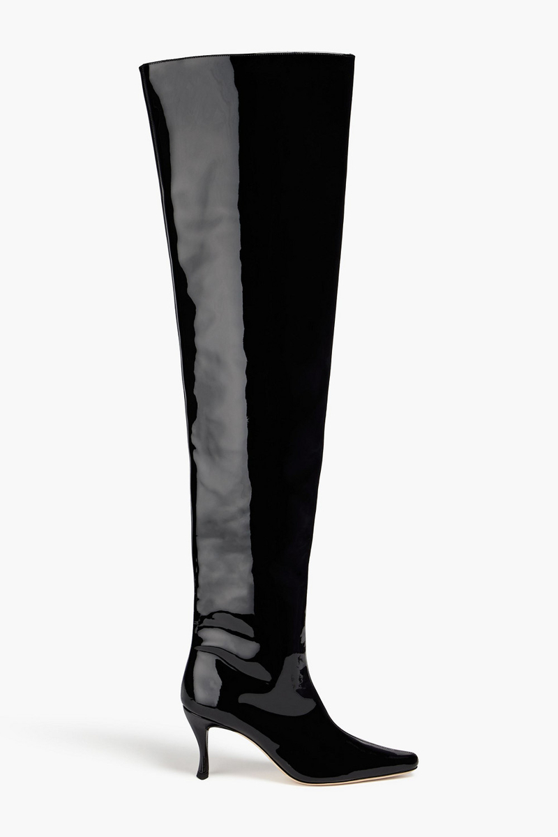By Far - Stevie patent-leather over-the-knee boots - Black - EU 37