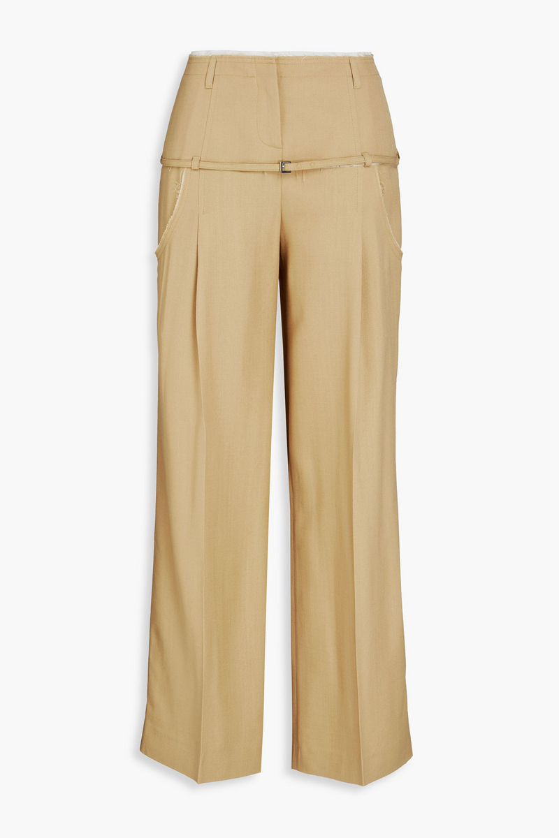 jacquemus - criollo belted canvas wide-leg pants - neutral - fr 32